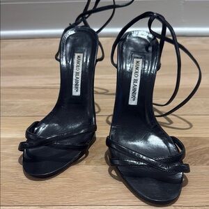 Manolo Blahnik Black Strappy Sandals